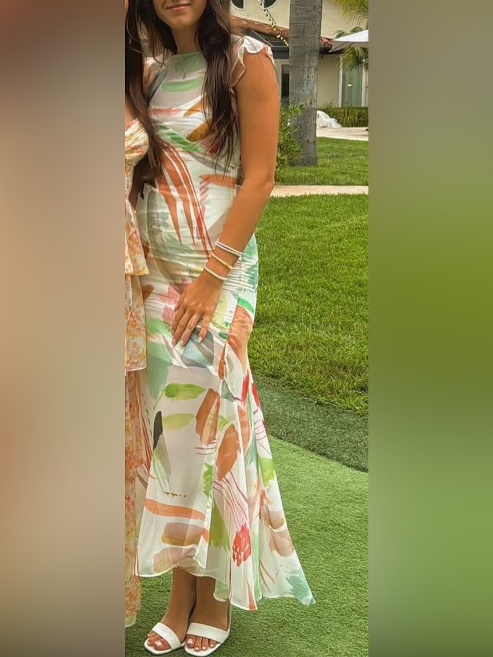 ANTONIO MELANI Multicolor Brushstroke Maxi Dress